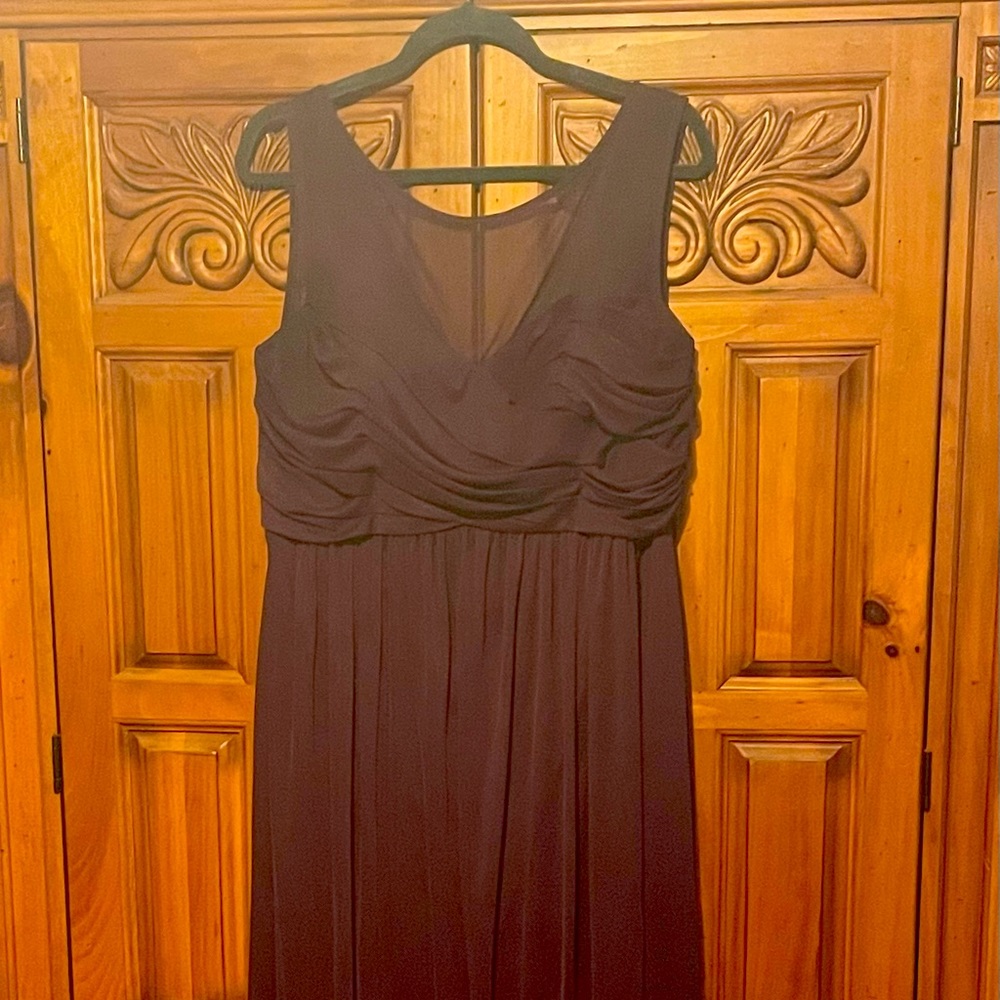 Size 16 Davids Bridal bridesmaid dress in the color Plum